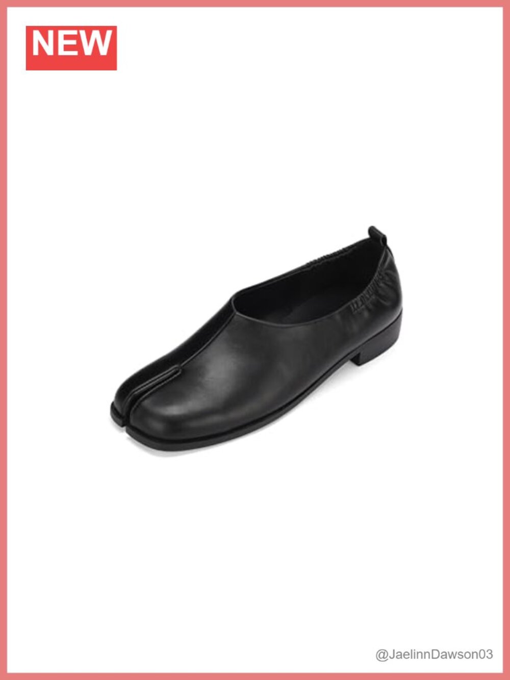 Tabi Flats Women Low Block Heel Loafers Slide On Faux Leather Shoes